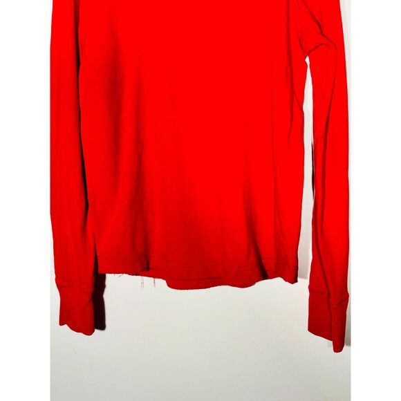 Abercrombie & Fitch Men’s Red V-Neck T-shirt Muscle Fit Long Sleeve Moose Logo - Picture 4 of 5